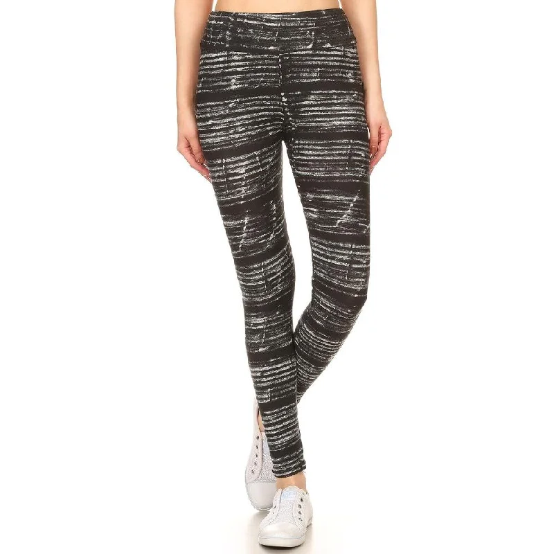 Boutique Styles Yoga Style Banded Lined Multicolor Print, Full Length Leggings In A Slim Fitting Style With A Banded High Waist