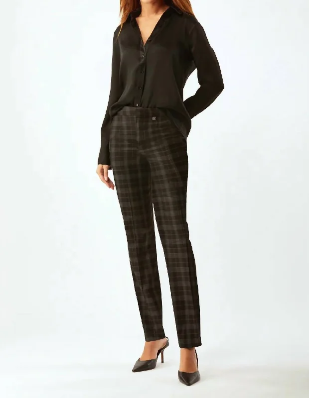 Tropical Island - Inspired Attire Women's New Houston Classic Trouser In Black Plaid