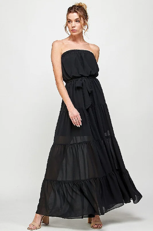 Elegant Clothing Long Strapless Maxi Dress