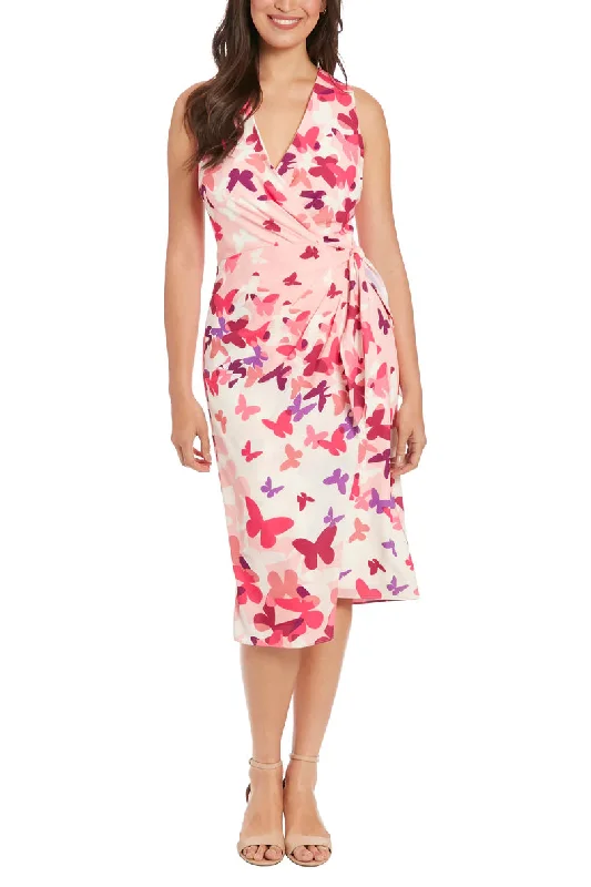 Trendy Styles London Times T7618M Short Cocktail Printed Midi Dress