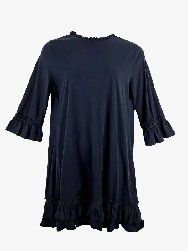 Final Clearance Odd Molly Navy Ruffle Jersey Midi Dress Size 12