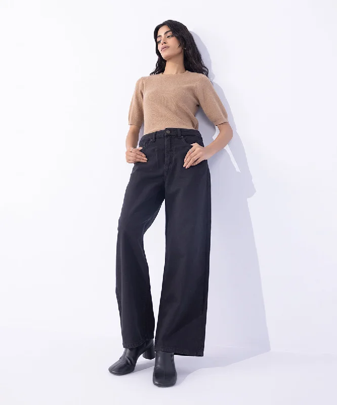 Trendy Fashion for Women Cropped Wide Leg Fit  Jeans