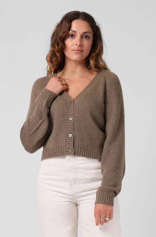 Chic Trends Unveiled RPM Cropped Cardigan Olive Marle