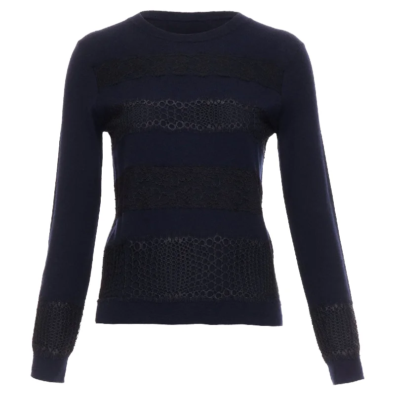 Chic Everyday Wear Giambattista Valli Cashmere Mix Lace Sweater