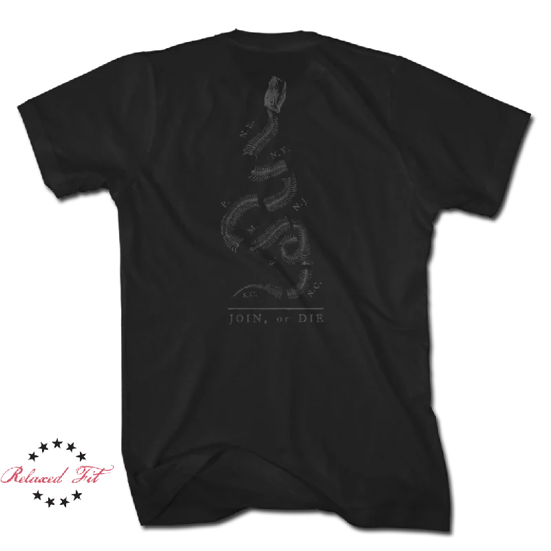 Limited Styles Join or Die Skeleton - Blacked Out (LIMITED)- Women's Relaxed Fit