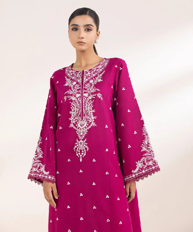 Fashion Forward Outfits Embroidered Cotton Karandi Shirt