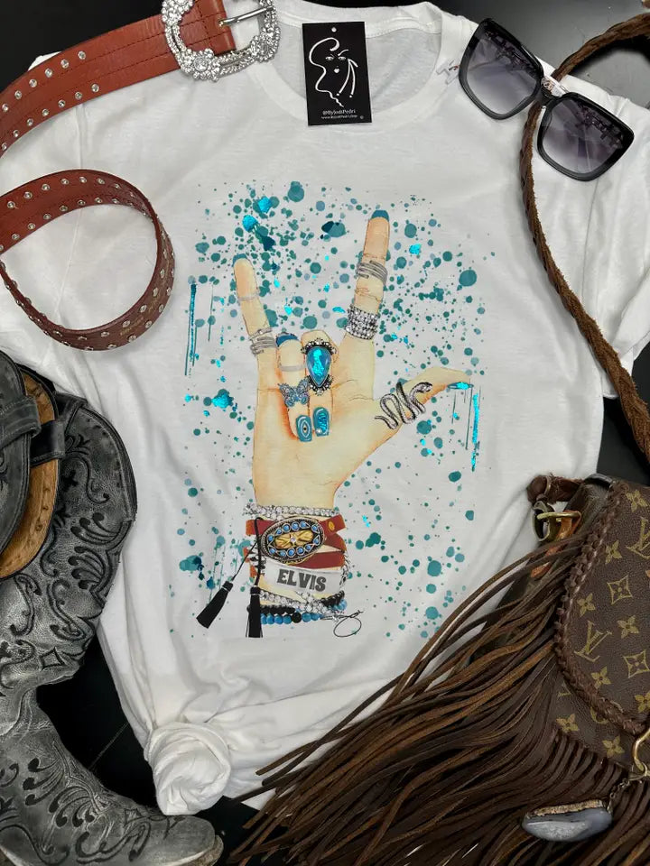 Stylish Savings Turquoise Peace Western Tee