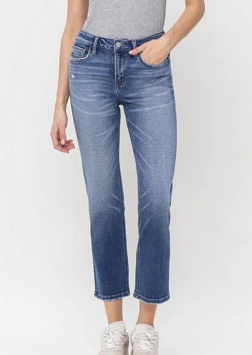 Everyday Glamour Flying Monkey Midrise Cropped Straight Jean