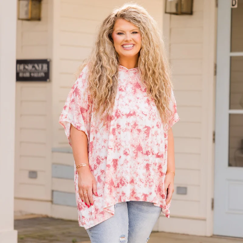 Flowy Fabric Talk About Action Top, Rose