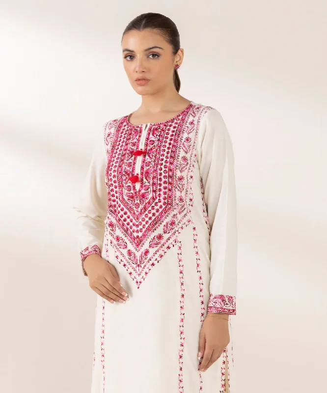 Modern Romance Embroidered Raw Silk Shirt