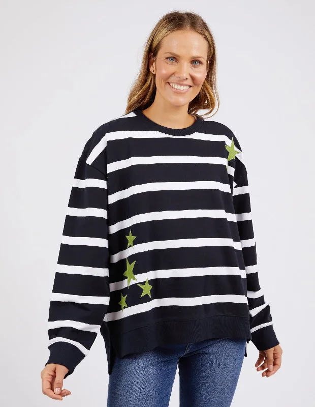 Fashion Forward, Function First Elm Starry Vee Fleece Navy Stripe