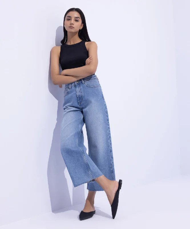 Last Chance Sale Cropped Wide Leg Jeans