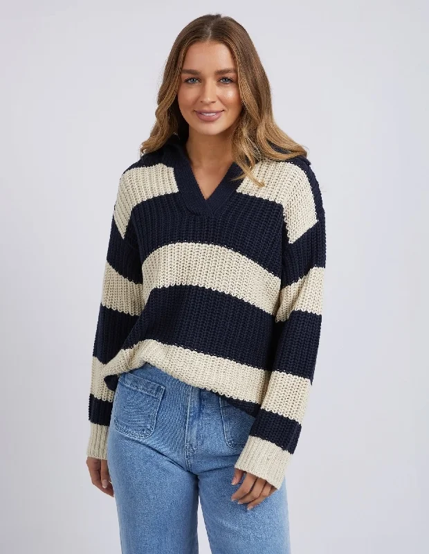 Timeless Elegance Redefined Foxwood Estella Stripe Knit Navy & Off White