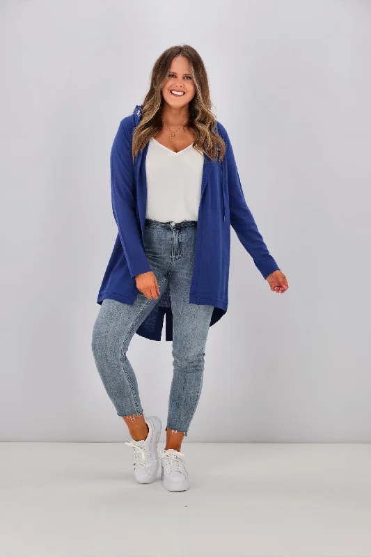 Fashion Forward Femme Shine On Label Big Dreams Merino Cardigan Atlantic Blue