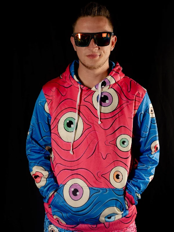 Chic And Edgy Eyes (Pink/Blue) Unisex Hoodies