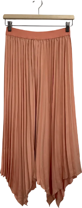 Limited Time Offer S Deer Orange Pleated Satin Skirt UK S