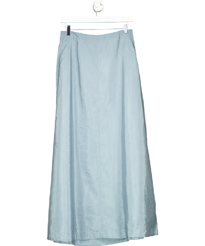 Flash Deals BY MALENE BIRGER New Season Dusky Blue Isoldas satin maxi skirt UK 10