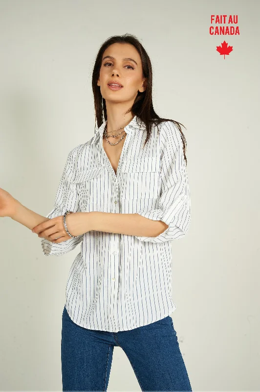 Effortless Style, Endless Impact Blouse rayée à manches trois-quarts - PINOT-Y1 - (E-B10)