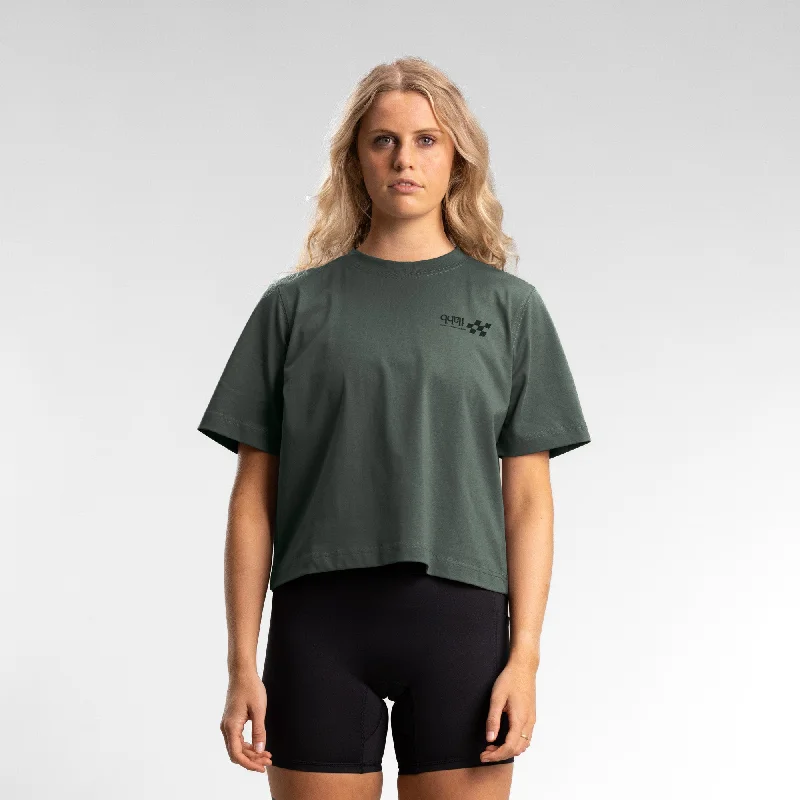 Bold Silhouette Checkered Relaxed Tee Women's MILITARY