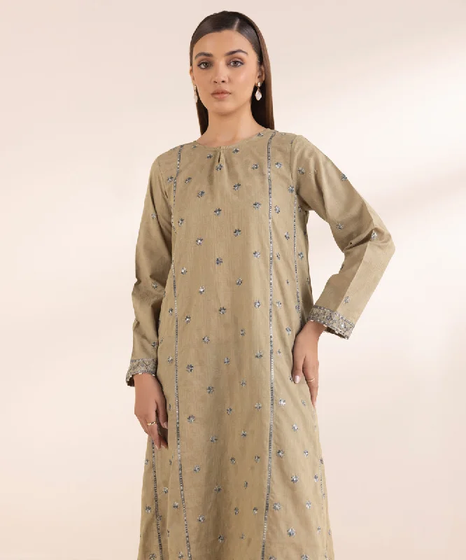 Stylish Looks Embroidered Cotton Jacquard Shirt