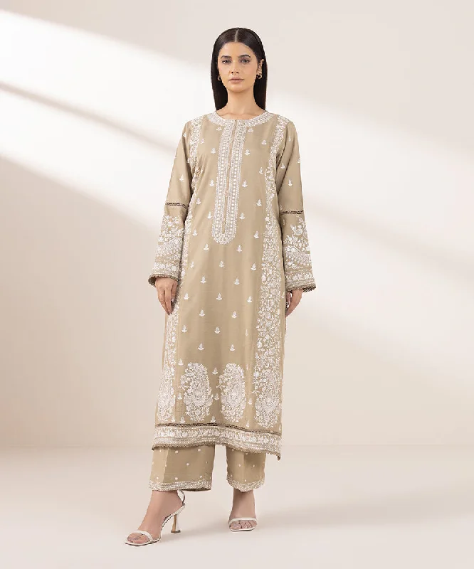 Contemporary Chic Embroidered Raw Silk Shirt