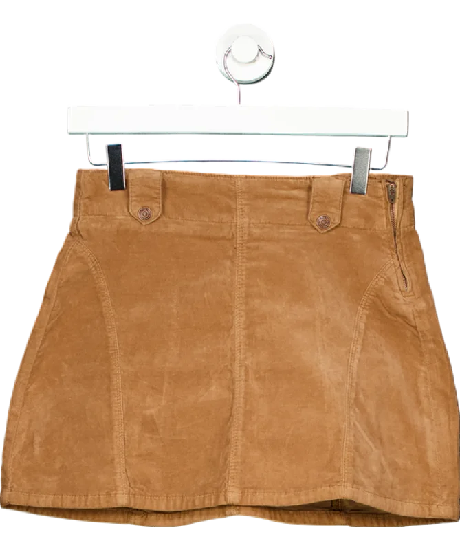 Fashion-Forward We The Free Brown Suede Mini Skirt W25