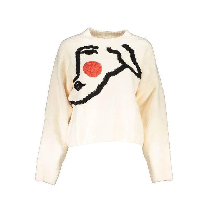 Polished Finish Desigual Chic  Embroide Crew Neck Women's Sweater