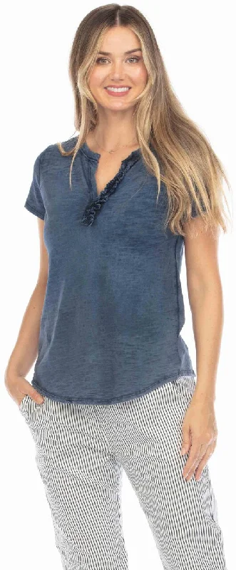 Classic Appeal Faded Navy V-neck Tee