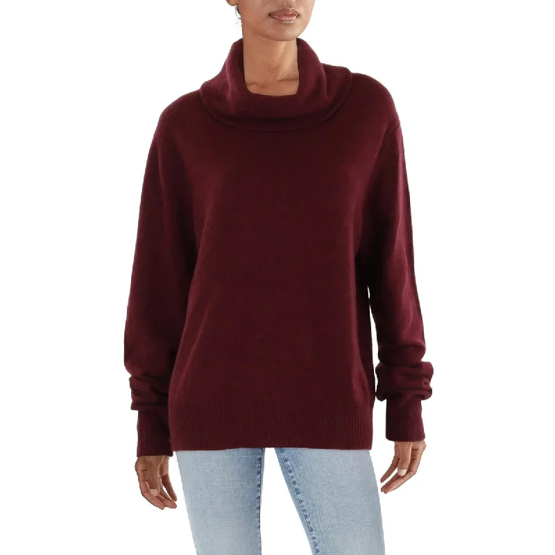 Weekend Exclusive Womens Long Sleeve Ribbed Trim Turtleneck Sweater