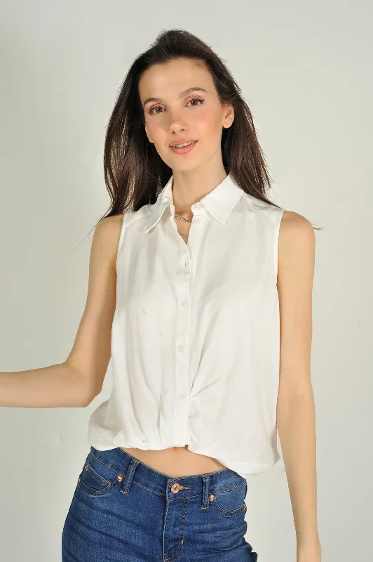 Feminine Grace Blouse courte sans manches - LAURENA-SSP - (E-B13)