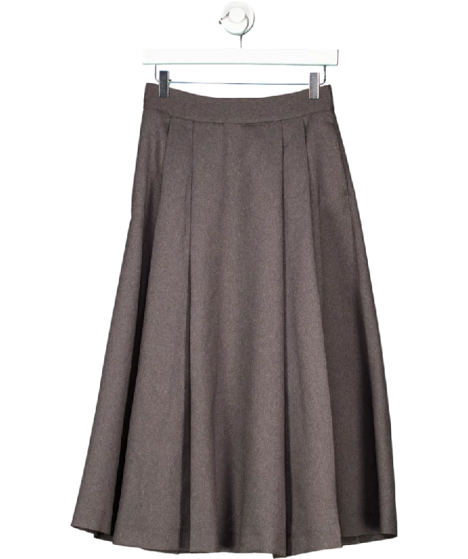 Anniversary Sale River Island Grey Pleated Midi Skirt UK 8