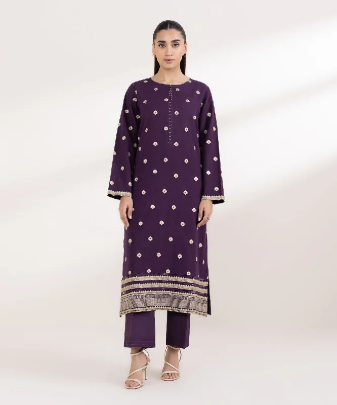 Graceful Drape Embroidered Karandi Shirt