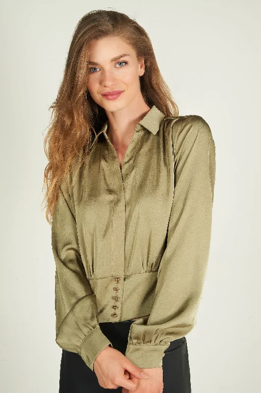 Effortless Comfort Blouse courte en satin - FINA-X2U - (E-B1)