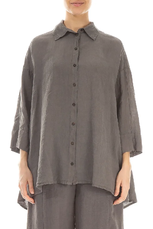 Luxury Style Loose Truffle Linen Shirt