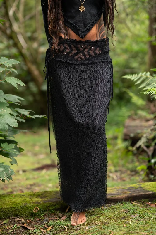 Limited Stock Daenerys Natural Cotton Skirt - Black