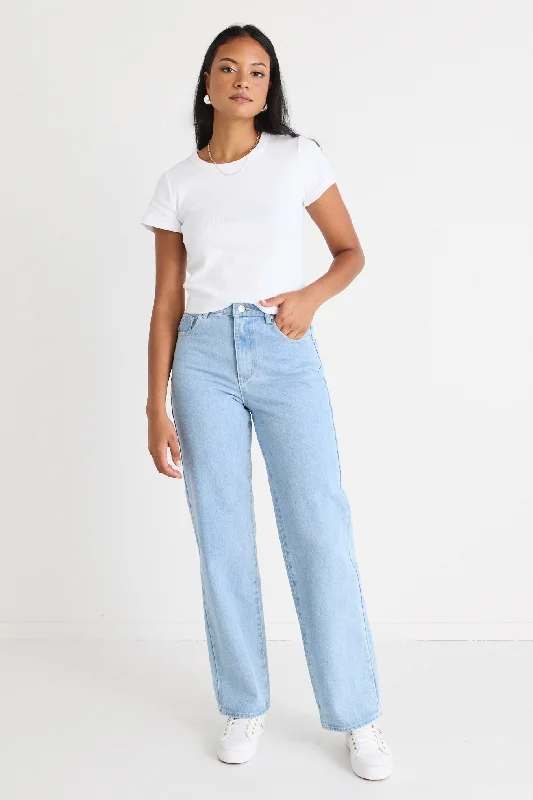 Trend Alert Lilah Light Blue High Waist Relaxed Leg Jean