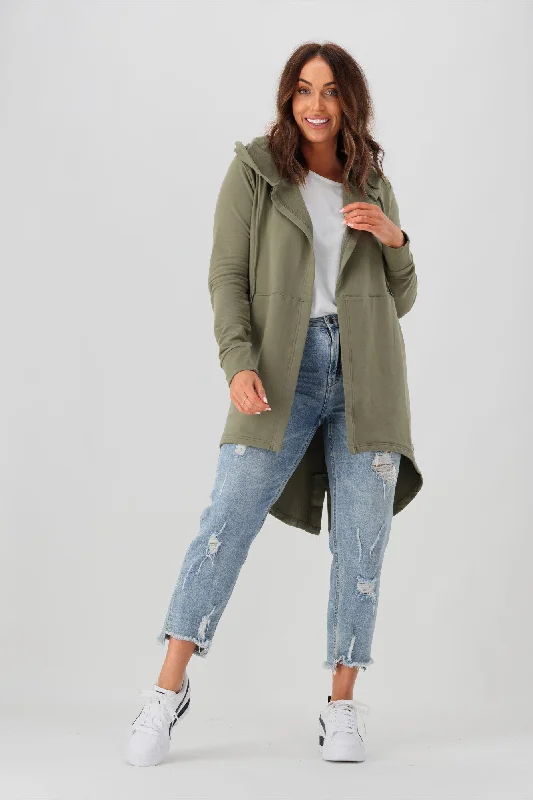 Sophisticated Fashion Silent Theory Ashleigh Hooded Cardigan Khaki