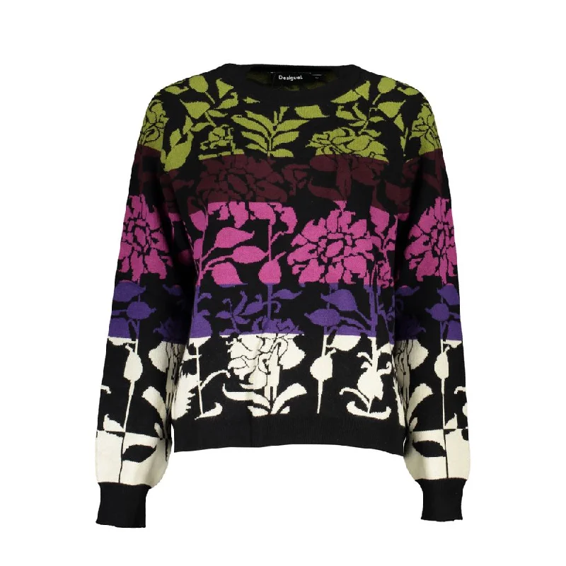 Classic Charm Desigual Chic Long-Sleeved  Sweater with Contrast Women's Details