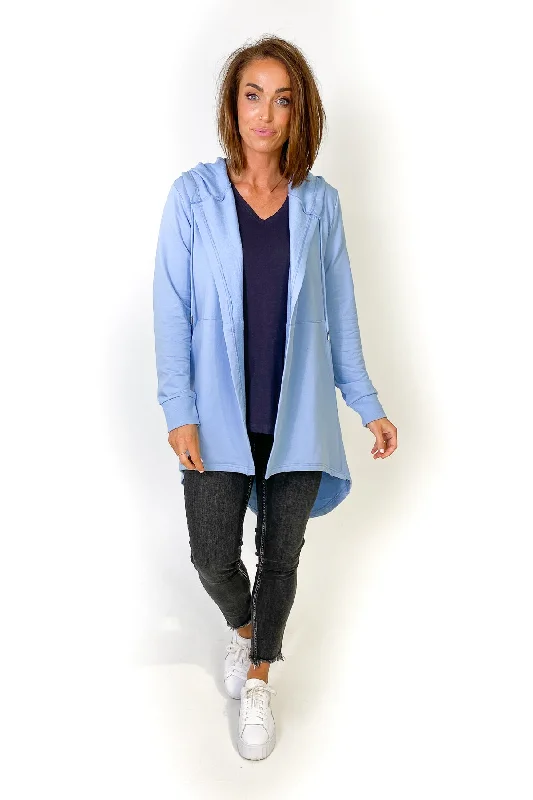 Sophisticated Outfits Silent Theory Ashleigh Hooded Cardigan Blue