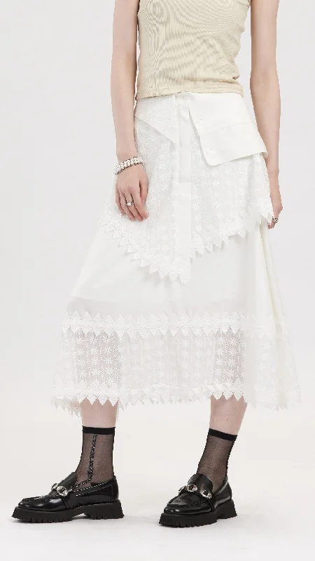 Seasonal Sale Patched Lace Skirt