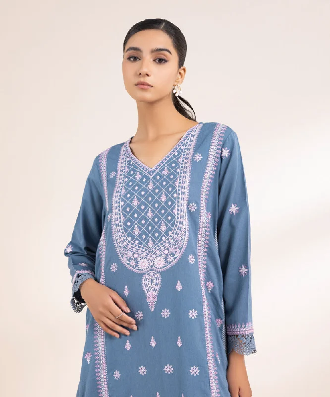 Bold Fashion Embroidered Cotton Karandi Shirt