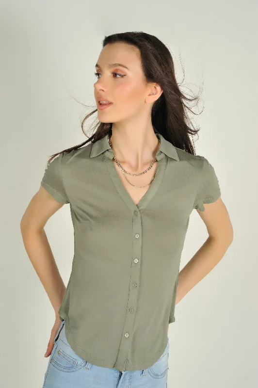 Effortless Sophistication Blouse à manches courtes - LEONIA - (E-A13)