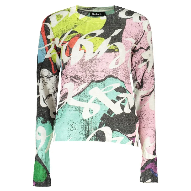 Contemporary Elegance Desigual Elegant Contrast Crew Neck Women's Sweater