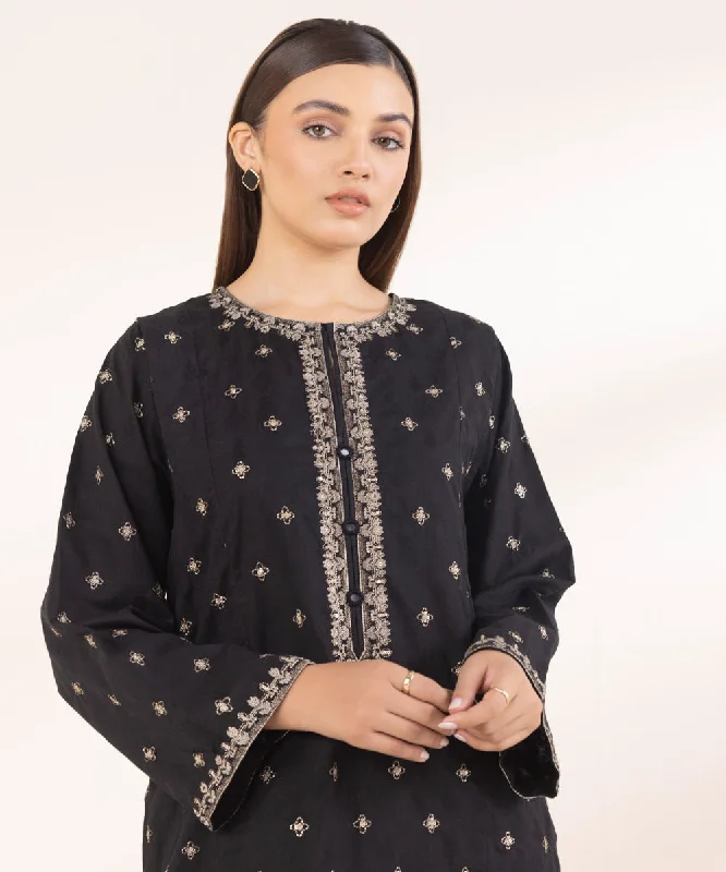 Elegant Clothing Embroidered Cotton Jacquard Shirt