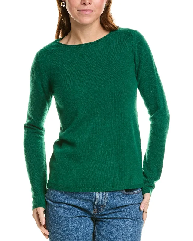 Sophisticated Cut sofiacashmere Relaxed Crewneck Cashmere Sweater