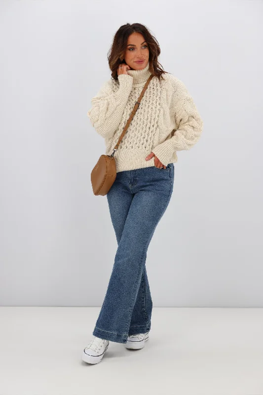 End Of Season Sale Sass Renn Cable Knit Cream